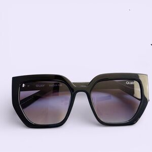 Quay Australia Cat Eye Polarized Black Sunglasses